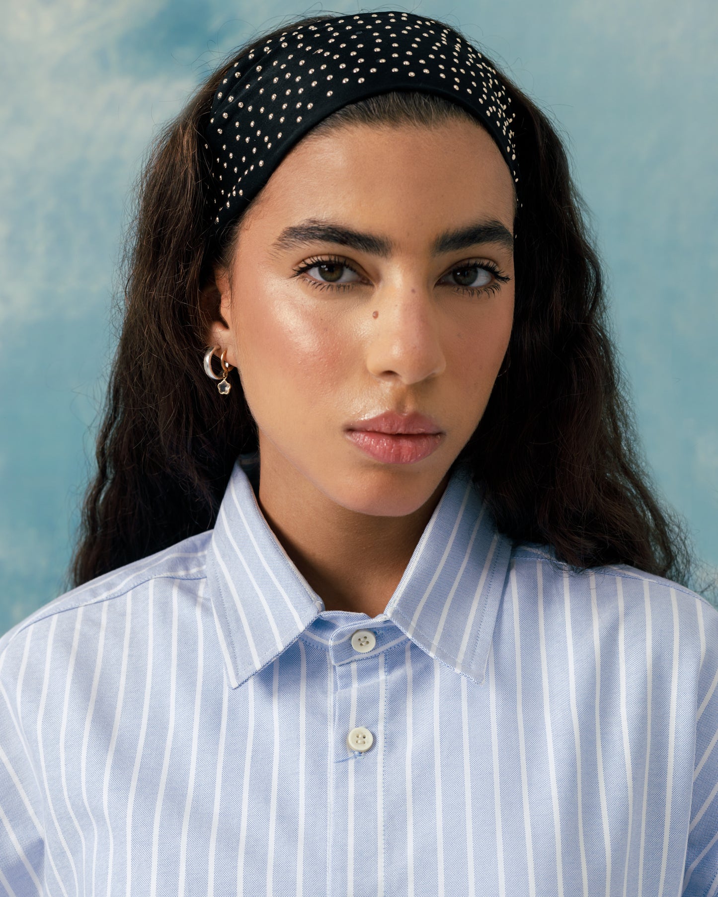 F Boxy printed striped shirt