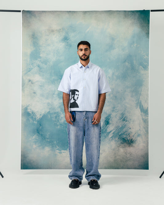 M Boxy fight club striped shirt