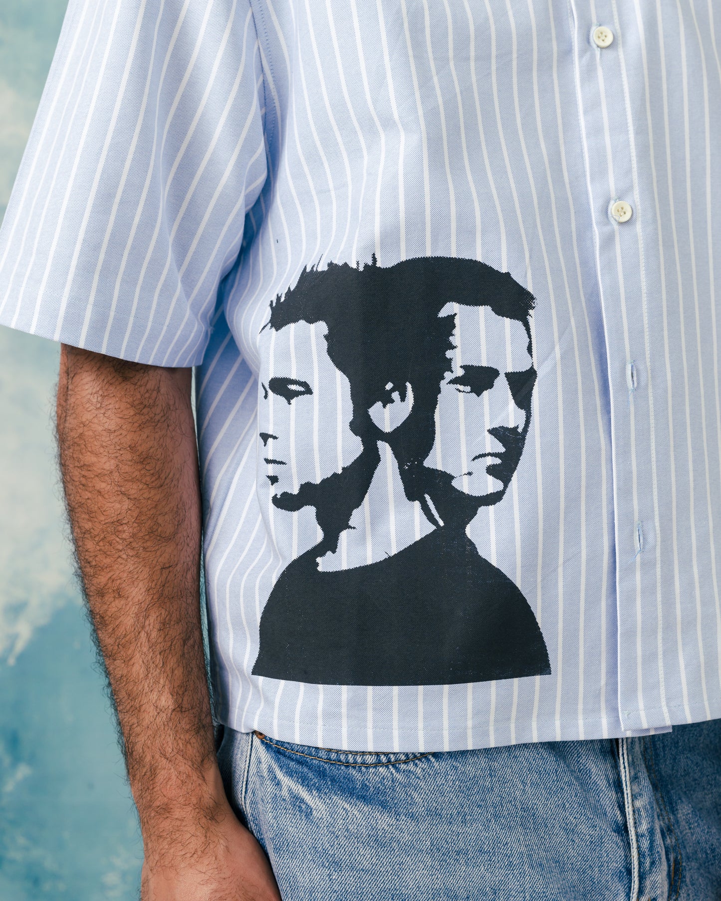 M Boxy fight club striped shirt