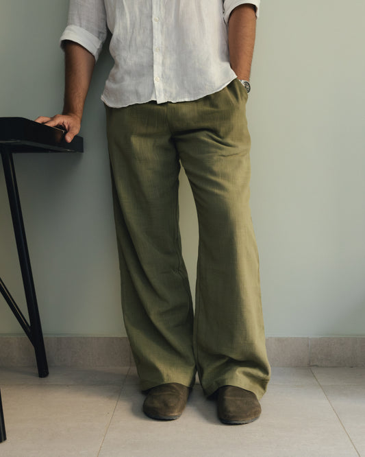 Olive Linen Pants