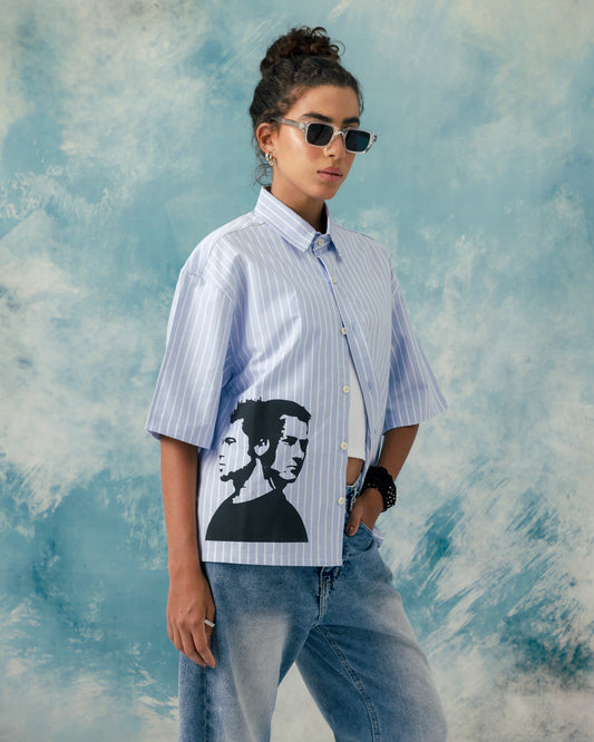 F Boxy fight club striped shirt