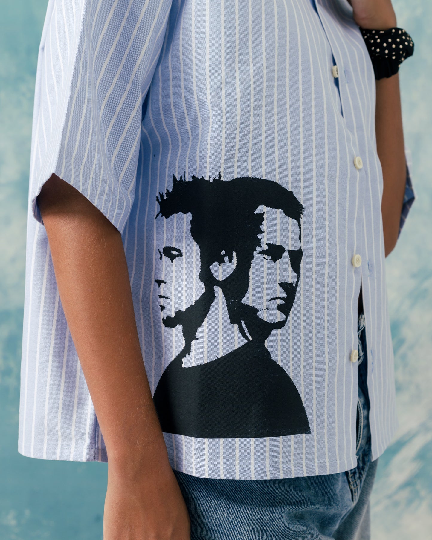 F Boxy fight club striped shirt