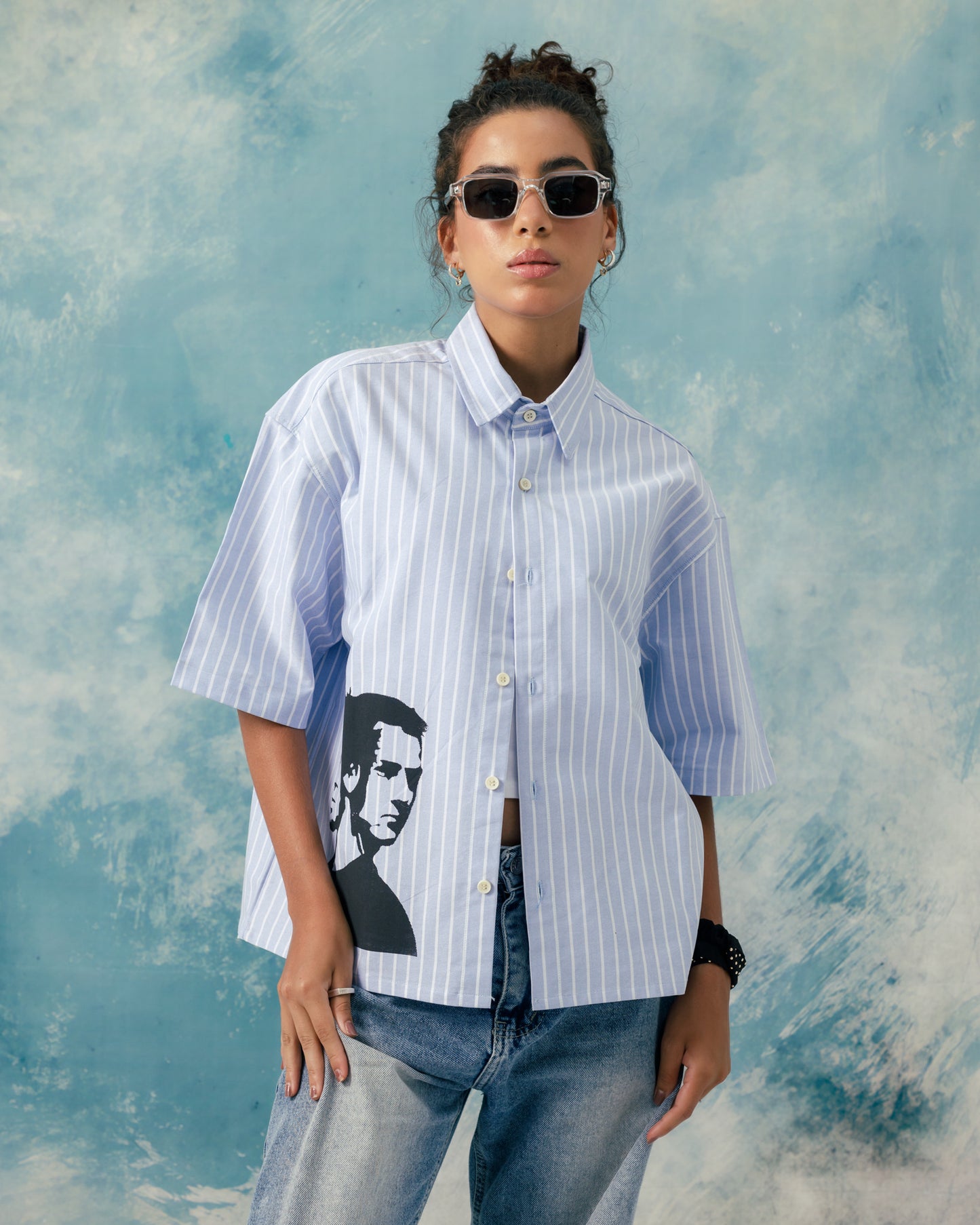 F Boxy fight club striped shirt
