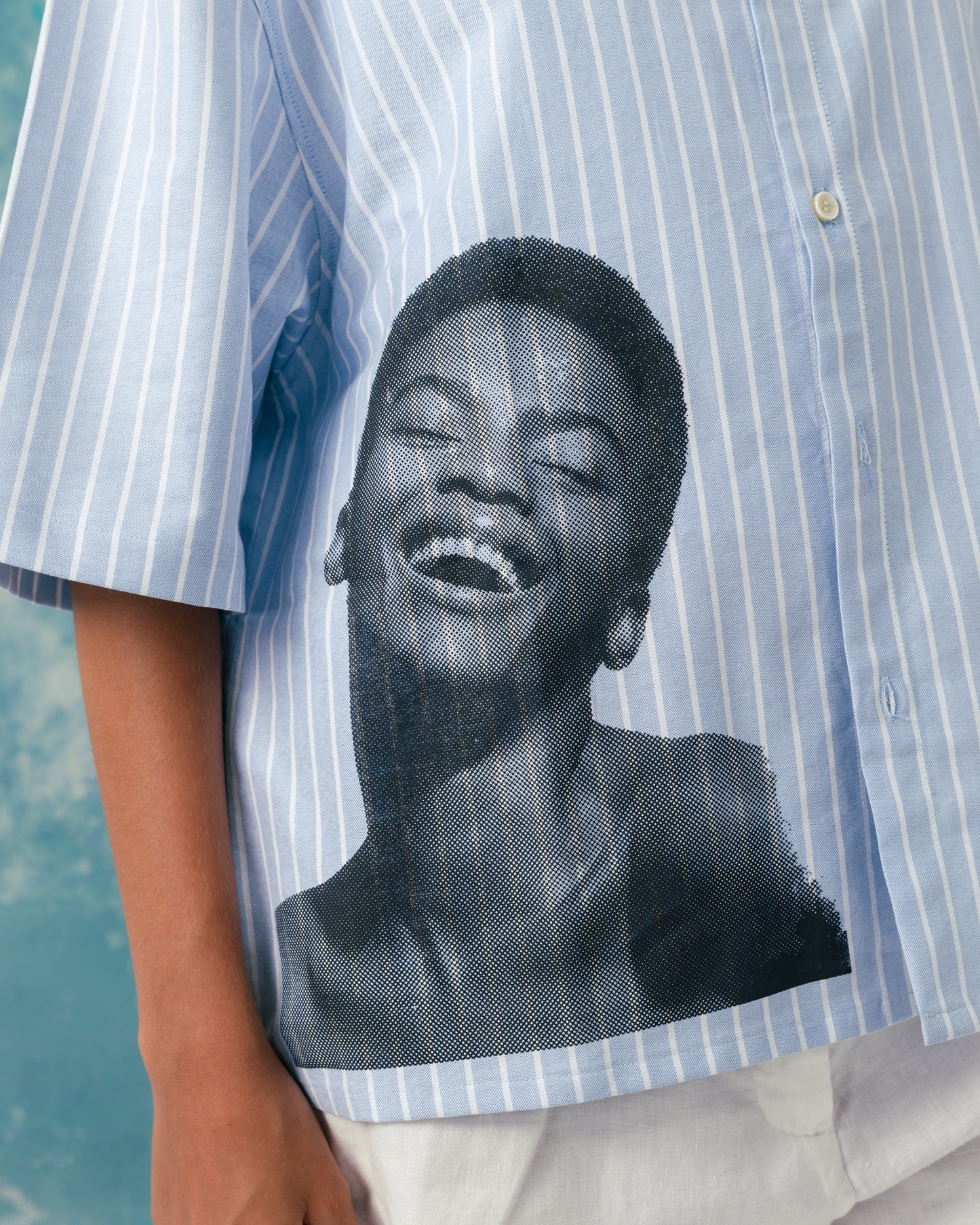 F Boxy printed striped shirt