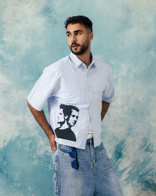 M Boxy fight club striped shirt