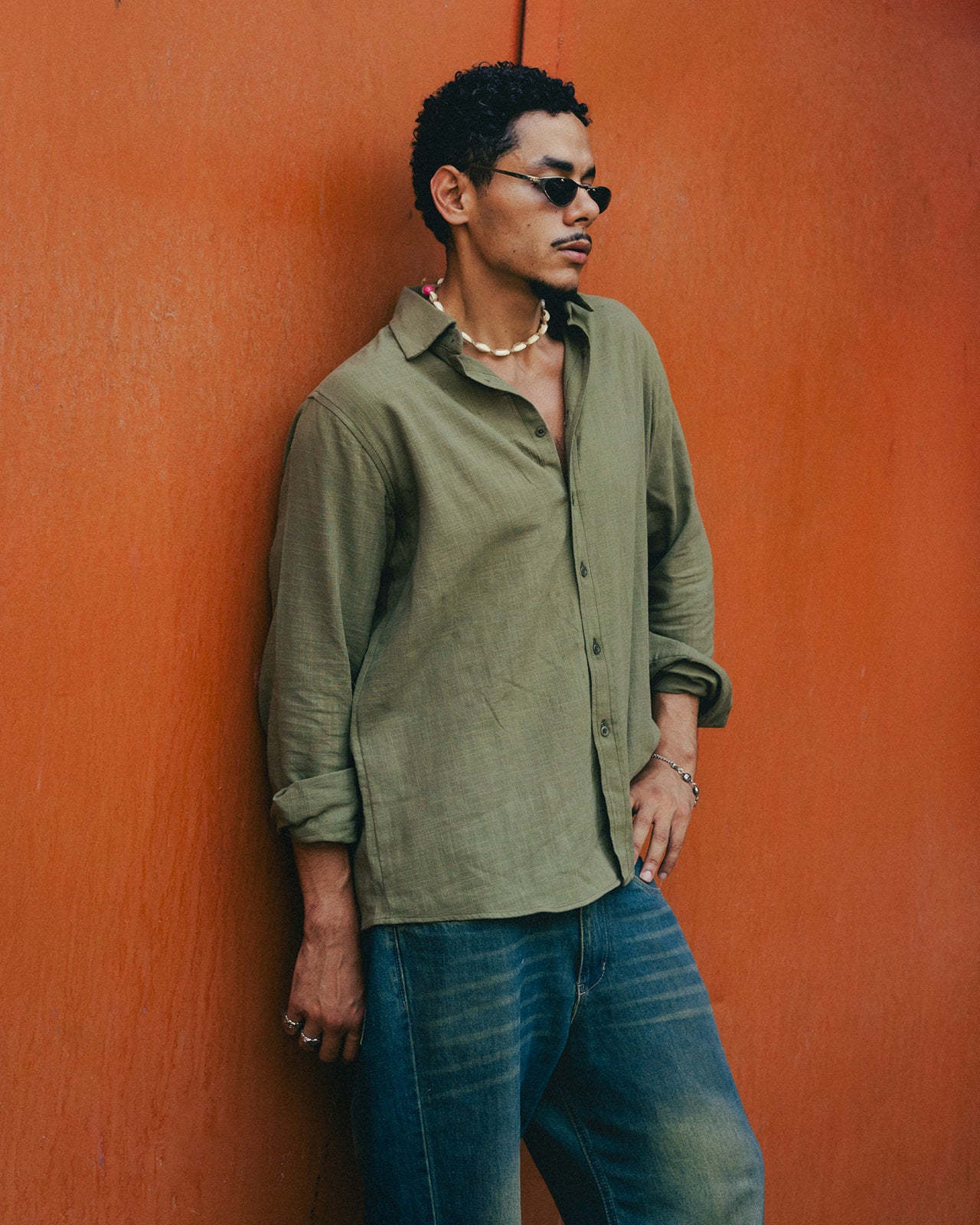 Olive Linen Shirt