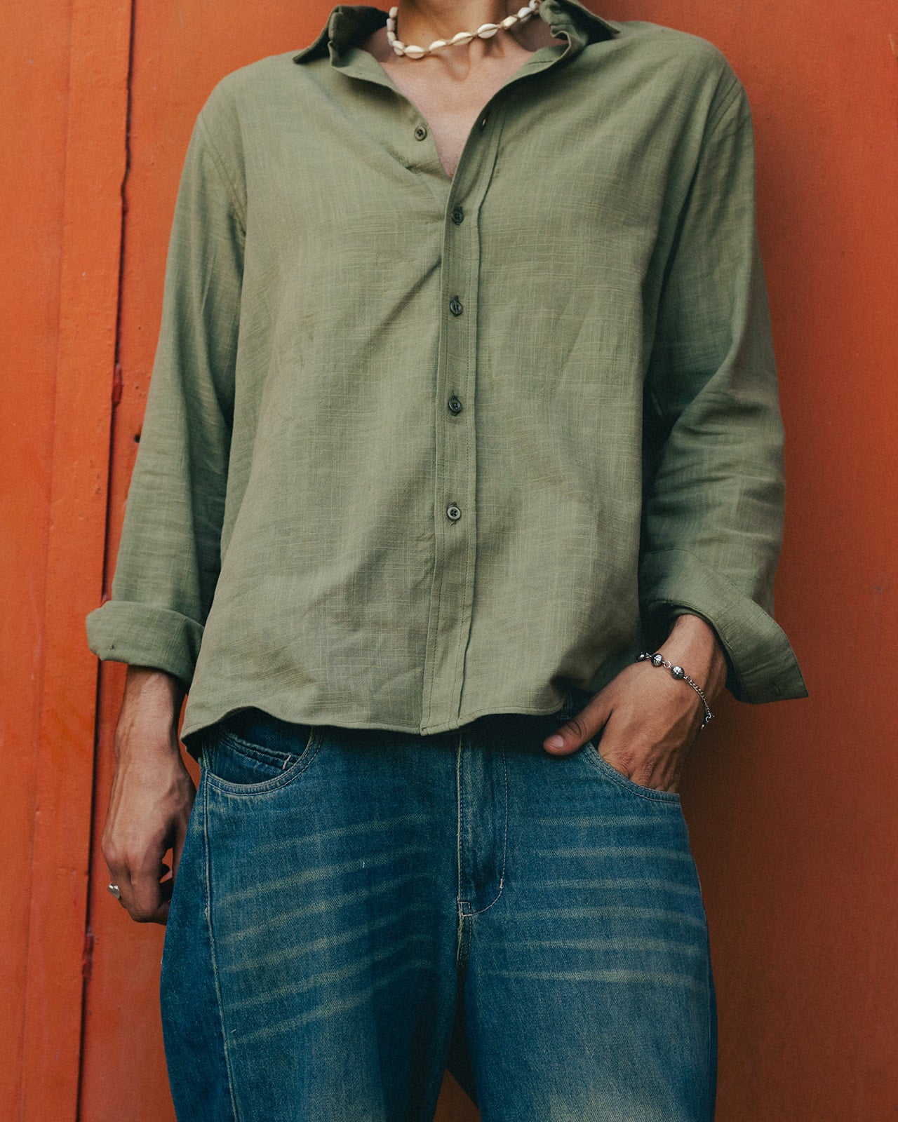 Olive Linen Shirt
